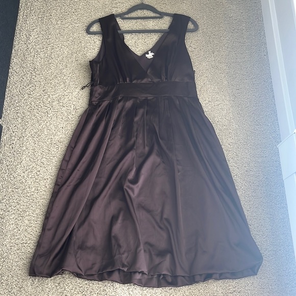 forever 21 brown satin dress Brown satin mini dress with adjustable straps size